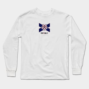 EMBLEM n BLUE X Front Long Sleeve T-Shirt